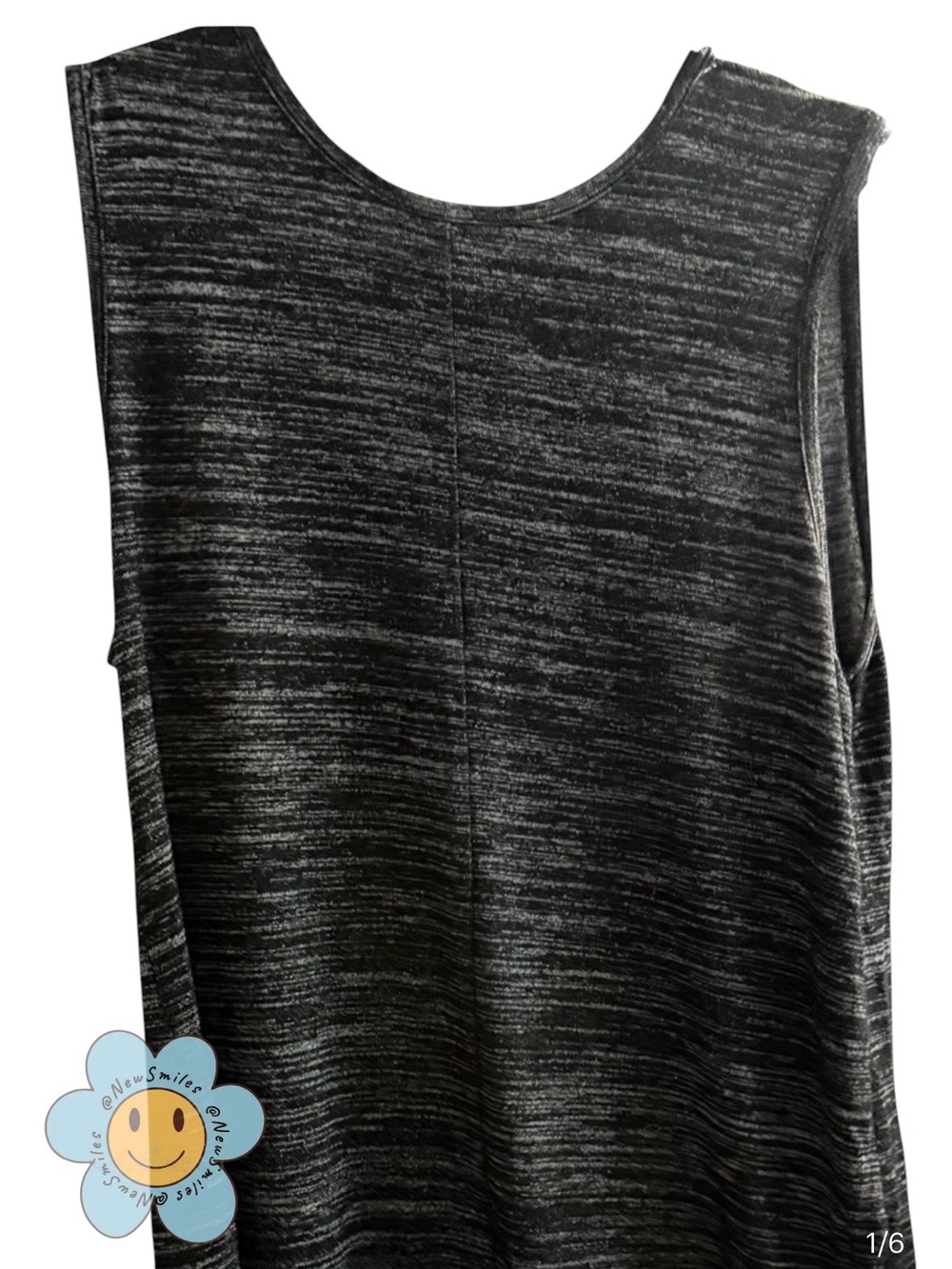 Mossimo ~Black & Gray Heather ~Sweater Blouse~Sleeveless ~Crossover Slit in Back